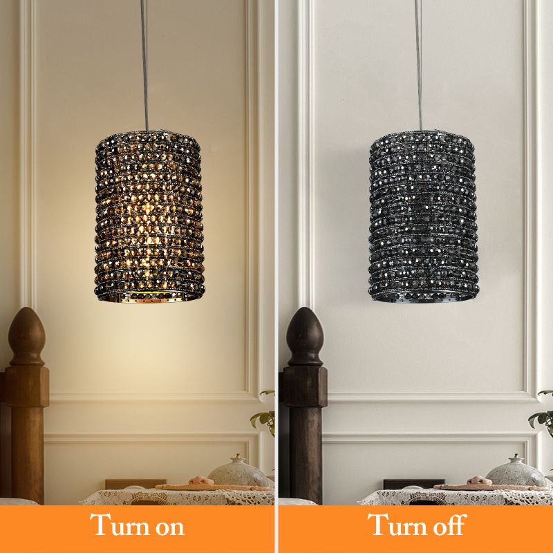 Mike Crystal Pendant Light 12"H
